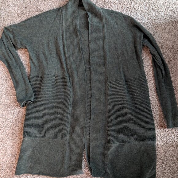 Lululemon Sit In Lotus Sweater Wrap 6 Heathered Dark Olive - Picture 6 of 8